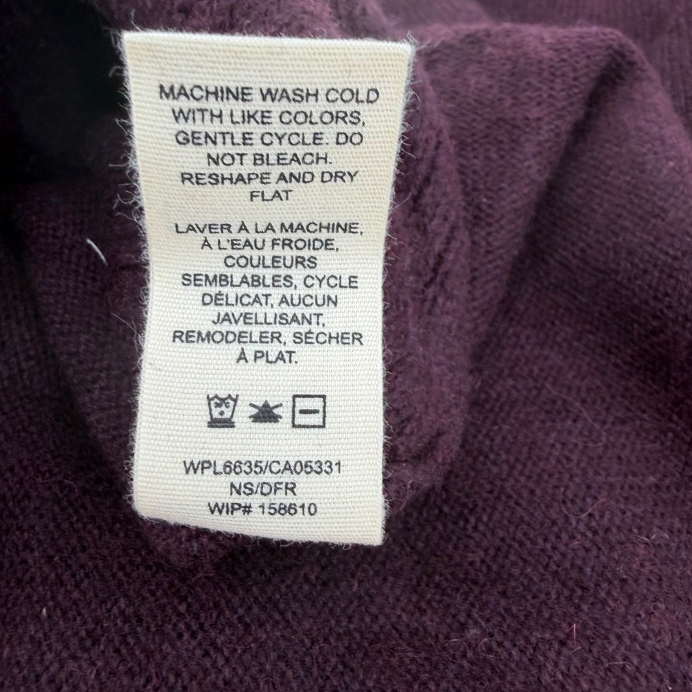 Woolrich Wool Turtleneck Tunic Sweater Women XXL Burgundy Long Sleeve Raglan - Picture 8 of 12